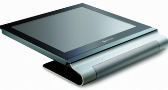 Elegantni LCD prikazovalnik z vgrajenim globokotoncem