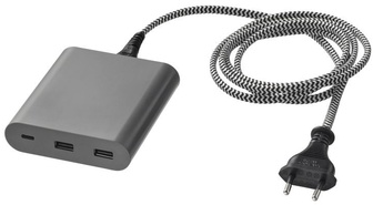 ÅSKSTORM 40W USB polnilnik v temno sivi barvi