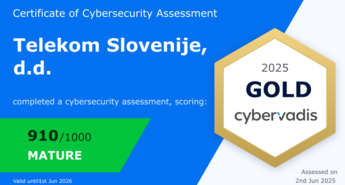 Telekom Slovenije prejel zlato medaljo za kibernetsko varnost 