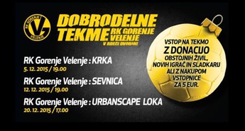 Dobrodelni decembrski trojček RK Gorenje Velenje